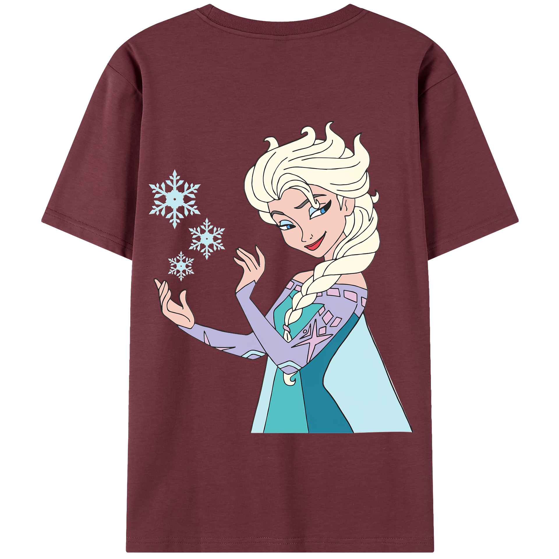 （画像用） アナと雪の女王 アンナ エルサ Frozen Anna Elsa 綿100％半袖Tシャツ（背面プリント）